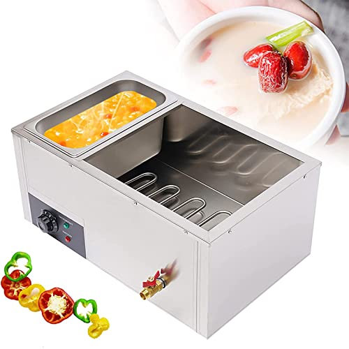 Scaldavivande Elettrico, Tavolo Elettrico a Vapore da 850 W, Temperatura Regolabile, scaldavivande Commerciale a 3 teglie, Attrezzatura Professionale Buffet in Acciaio Inossidabile Feste, ristoran