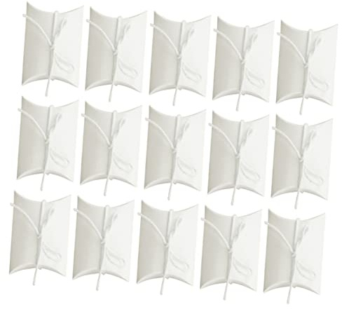 MOLUCKFU 100stücke Kraftpapier Pillow Boxen Mit Schnur Weiße Aufbewahrungsbehälter Für Süßigkeiten Und Für Partys Und Feiern