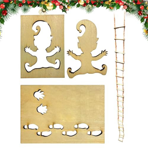 Weihnachten Wichtel Fußabdruck Schablonen Fußabdruck Schablonen Wichtel Schablonen zum Malen mit Seilleiter Wichtel Vorlage Fußabdrücke Wichtel Fußabdruck Vorlage Fensterdekorationen