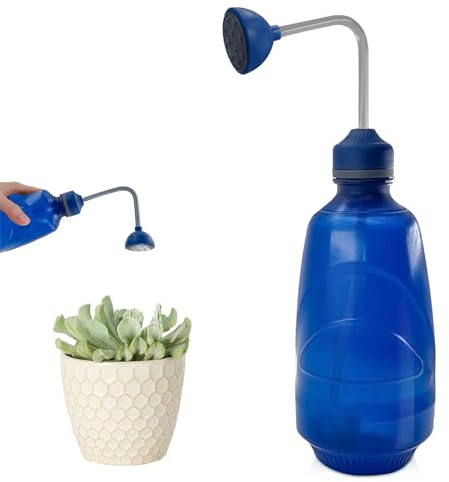 xiaoxiaozhijia 450ml Gießkanne Zimmerpflanzen,Kleine Giesskanne,Kann Invertiert Werden Bewässerung,Geeignet für Sämlinge und Empfindliche Pflanzen (Blau)