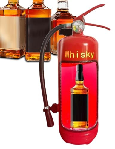 Feuerlöscher-Minibar,Eisen Feuerlöscher Kreativer Neuheits-Barschrank Wein Aufbewahrungsboxen Tragbare Weinaufbewahrung, for Whisky-Liebhaber Und Feuerwehrleute Weinschrank-Desktop-Dekoration