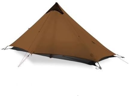 Eisfischerzelt Outdoor-Campingzelt für 1 Person, 3–4 Jahreszeiten, professionelles 15D-Silnylon-Stangenloses, ultraleichtes Wander-Campingzelt biwakzelt(Khaki 3 Seasons)