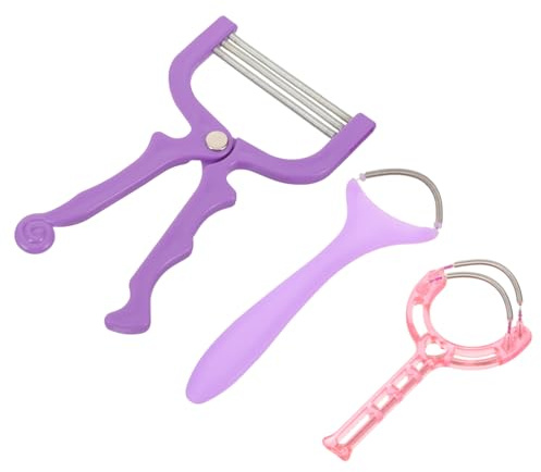TOVINANNA Gesichtshaarentferner für Frauen 3 Stück Manuelles Epiliergerät aus Kunststoff und Metall Leicht und Tragbar zur Sanften Kinnhaarentfernung und Gesichtspflege Zufällige Farbe