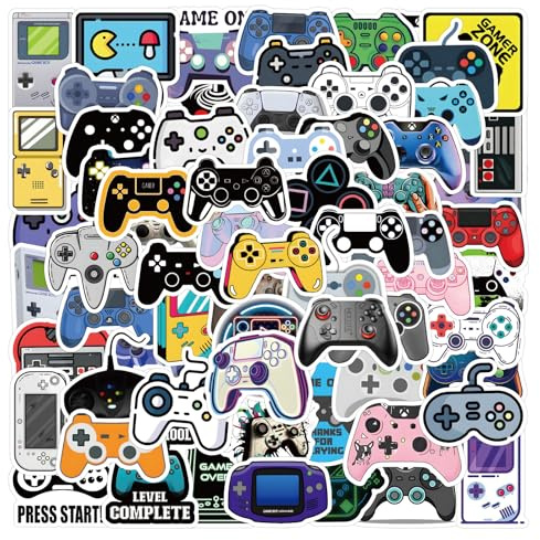 120PCS Cartoon Gamepad Waterproof Stickers for Kids Teenagers Adults Boys,Cool Fashionable Trendy Game Controller Decal for Water Bottles Laptops Computer Bicycles Cell Phone Cases Motorcycle