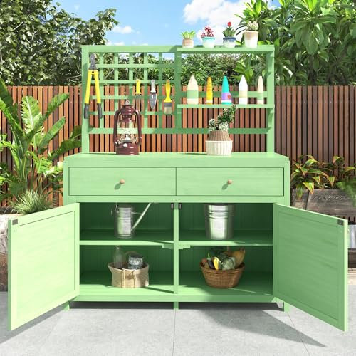 Kebnor Armadio da giardino in legno, con ripiani, per esterni, armadietto da giardino, terrazza, balcone, casa degli attrezzi, mobili da giardino (grigio)