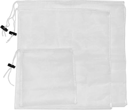 CZAKOMIX 3 Tamaños Bolsas de Filtro de Cerveza, Bolsas de Leche de Nueces, Bolsa Colador, Reutilizables, con Cordón, para Colar Leche de Nueces, Zumo de Frutas, Vin, Té, Café