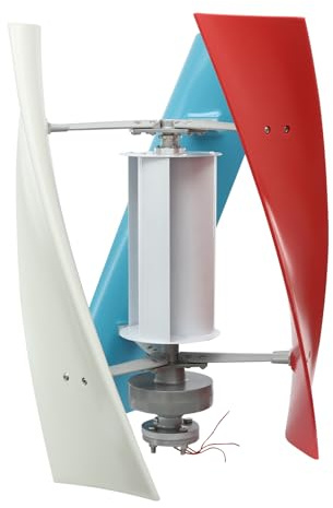 OUKANING Windgenerator Vertikal Für Haushalten, Unternehmen Und Industrie, IP67, Vertikal Windkraftanlage, Elektromagnetische Bremse, Windkraftanlagen Komplett (24 V)