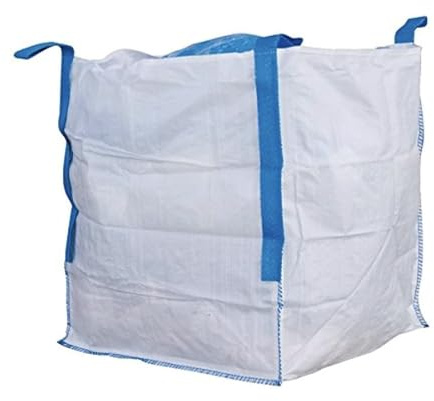 Big Bag 1000kg. Big Bag grande. Sacos para escombros de obra. Bolsas jardin. Saco de transporte 90x90x90 cm. Saco Big Bag Rafia para Obra y Jardinería. Reforzada y Resistente, 4 asas,