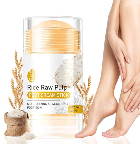 Crema hidratante y anticraqueo para pies, crema para el cuidado de los pies de arroz, crema para pies muy secos, bálsamo de talón alivia el picor para una hidratación profunda, pies agrietados