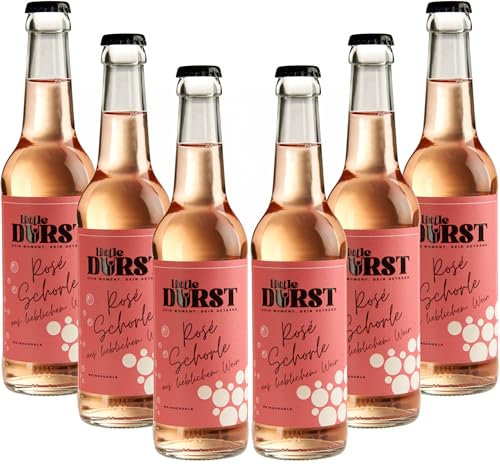 Smart-Planet - 6er Pack Rose Schorle 0,33ltr süß & fruchtig - Little Durst aus Rheinhessen - Wein und Wasser gemischt