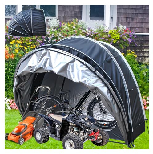 Fahrradgarage Hängen 2 in 1 Fahrrad Garage Outdoor mit 210D Oxford-Gewebe PU4000 Wasserdicht Geräteschuppen Klein Fahrradgarage Wetterfest,Black