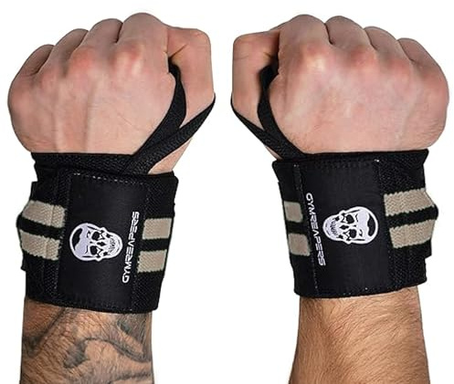 Gymreapers Muñequeras de levantamiento de pesas (aprobadas por IPF) de 18 pulgadas, soporte de muñeca de calidad profesional con lazo resistente para el pulgar, la mejor envoltura para competición de