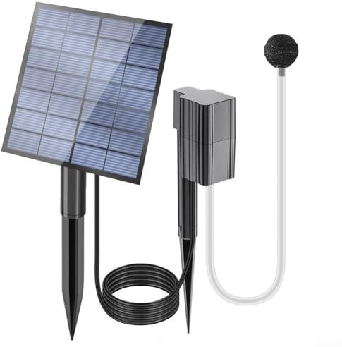 Hasaller Aérateurs solaires de bassin 2,5 W 7 V Pompe à air solaire pour bassin avec pierre à air pour jardin, piscine, étangs