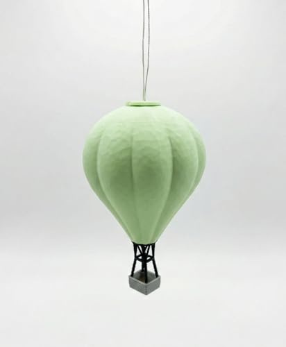 Mini-Lampenschirm Heißluftballon – 3D-gedruckt aus PLA, passend für E10-Fassung und Stern A1, Farbe Mint