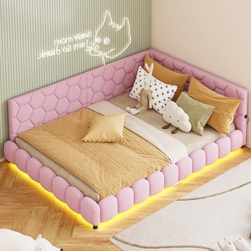 NSXSBUZ Schlafsofa 140 x 200 cm, Ausziehbett, mit Lattenrost, Zweisitzer-Schlafsofa, Tagesbett, Klappbett, mit Lattenrost, Samt (Rosa 2, 140x200cm)