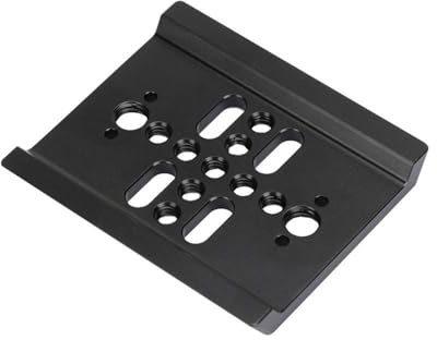 Piastra di base a sgancio rapido in alluminio da 80 mm con doppia opzione di montaggio piastra a ponte quadrata per treppiedi Gabbie per fotocamere disegni piastra stabilizzatore video