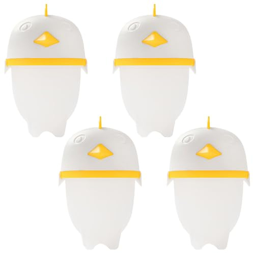 DOITOOL Juego de 4 moldes reutilizables de silicona antiadherentes para huevos cocidos, escalfados y al vapor. Ideal para preparar desayunos y almuerzos en casa.