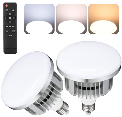 Pack de 4 135W Bombillas LED Estudio Fotográfico, Regulable 3000K-6500K