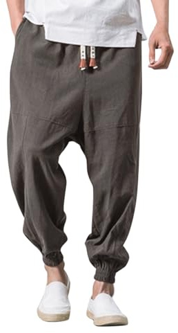 Fritidsbyxor, herr, lång stretch, joggingbyxor, herr, säckig sweatpants, långa utomhus, träningsbyxor, haremsbyxor, joggingbyxor, linnebyxor, sportbyxor, lösa kläder, fritidsbyxor, japanska