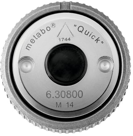 metabo Quick-Spannmutter M 14, Werkzeugloser Wechsel für Winkelschleifer | Passend für M14 Gewinde, Zubehör für alle Trennschleifer, 8 mm freie Spindellänge erforderlich, 1 Stück