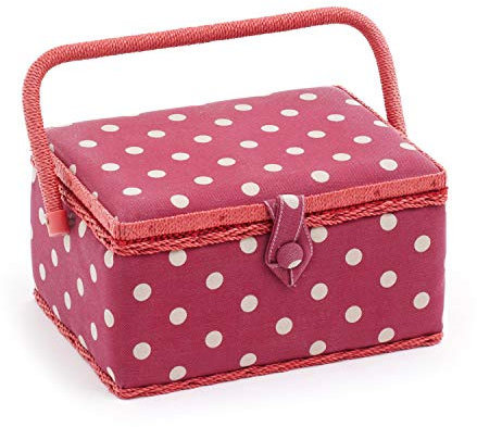Hobbygift Scatola da Cucito Media, A Pois Rossi, medium