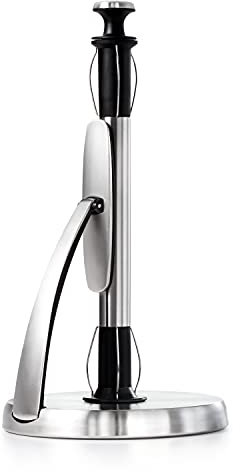 OXO Good Grips SimplyTear Standing Paper Towel Holder, Brushed Stainless Steel