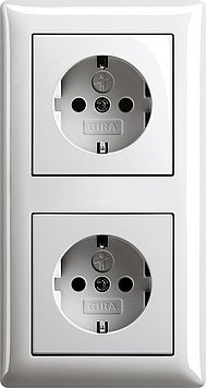 Gira Serie Standard 55 Steckdosen Komplett-Sets Reinweiß SEIDENMATT