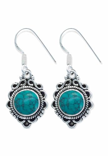 Ohrhänger 925 Silber Damen | echtes Silber, verschiedene echte Steine zur Auswahl, handarbeit aus Indien, im Geschenkbeutel
