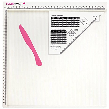 Vaessen Creative Score Easy Scoring Board für Kartenherstellung und Papierbasteleien mit Knochenordner und Messanleitung