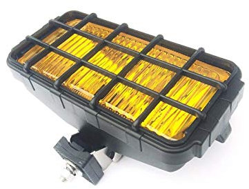 Phare antibrouillard jaune avec grille de protection 12/24 V
