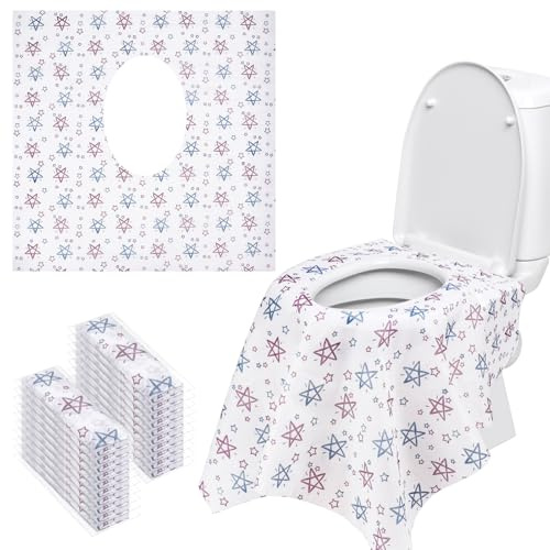 Homgaty 20 Pack Disposable Toilet Seat Covers, Potty Seat Cover Protectors, Extra Large Size, Individually Wrapped, Waterproof for Travel, Toddlers Potty Training in Public Restrooms Hotel Bathroom