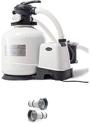 Intex Pool Sand Filter Pump w/ Automatic Timer & Replacement Hose Adapter