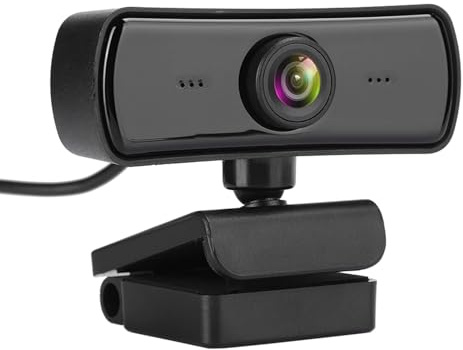 ASHATA HD Webkamera, Webcam USB Kamera Eingebautes Mikrofon Computerzubehör, 4K Full HD Computerkamera für Live Übertragung/Netzklasse, Plug and Play(Schwarz)
