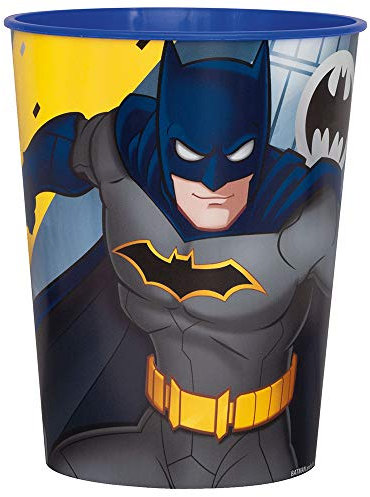 Unique- Plastic Stadium Cup-16 oz. | Batman | 1 Pc Bicchiere di plastica-473 ml-Festa, Multicolore, 1 Unità (Confezione da 1), 77517