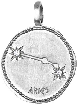 NKlaus Sternzeichen 925 Sterlingsilber mit Zirkonia weiß anlaufgeschützt Ø 16mm Ketten Anhänger rhodiniert Horoskop Zodiak