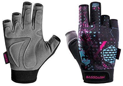 Bassdash Astro Fishing Gloves Fingerless Heavy-Duty Sure Grip Men’s Women’s Gloves for Game Cycling Kayaking Paddling Sailing MTB