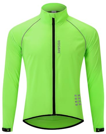 WOSAWE Herren-Fahrradjacke, Winddichte Radjacke Ultraleichte Sportbekleidung mit Reflektierendem Träger und Atmungsaktivem Mesh