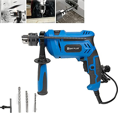 850W Hammer Drill Electric Corded Drill Impact Drills with Drill Bits Set Variable 6 Speeds & 360° Rotating Handle