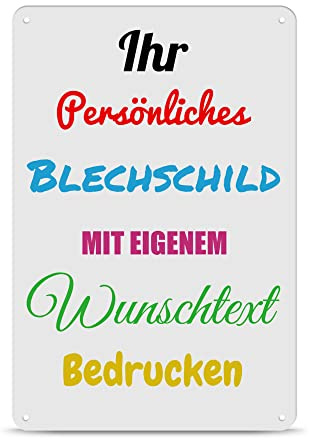 Blech-Schild selbst gestalten - Metall-Poster mit Text bedrucken - verschiedene Hintergründe, Schild A4, Hochformat I Personalisiertes Geschenk
