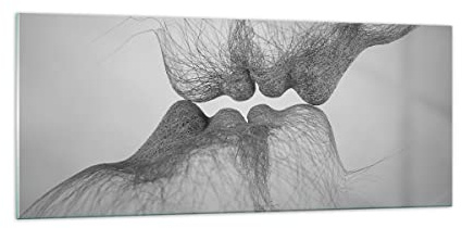 ARTTOR Glasbild 100x40cm Wandbild Glasdruck Menschen - 4967 | Kuss Liebe Paar Panorama Groß Modern Dekoration Wohnzimmer Schlafzimmer Küche Wanddeko Kunstdruck Art Wall Decor ARTTOR