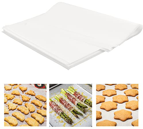 HaWare Lot de 200 feuilles de papier sulfurisé blanc prédécoupées pour cuisson à la vapeur, grill, sain et antiadhésif, 33x23 cm, papier sulfurisé pour cuisson à la vapeur, viande, pizza