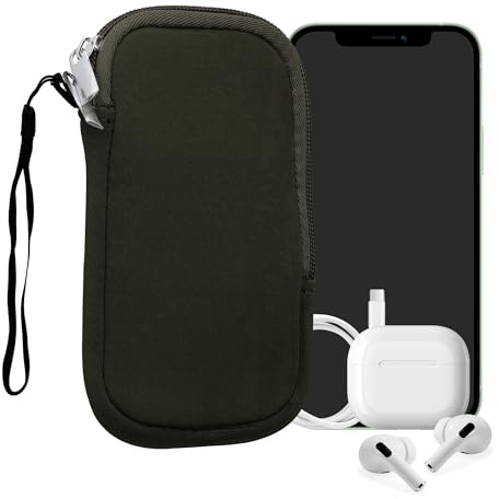 kwmobile Estuche de Neopreno Universal para Smartphone - Funda Protectora con Cremallera para XXL - 7 Verde Oscuro