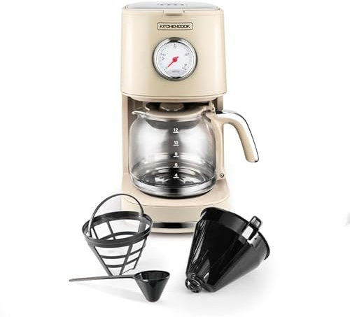 Cafetière Style Rétro Avec Filtre Nylon Réutilisable Retro Coffee Crème Kitchencook