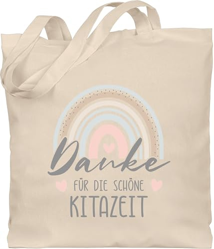 Shirtracer - Baumwolltasche - Erzieher - Taschen - Danke für die schöne Kitazeit Boho Regenbogen