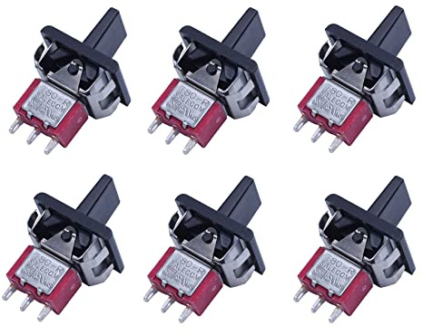 Augnongly 6X AC 250V/3A 125V/5A SPDT Momentaneo 3 Posizioni Interruttore A Levetta T80-R