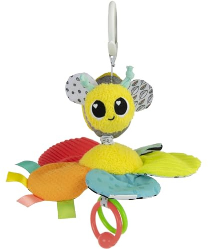 LAMAZE Clip-on Autositz und Kinderwagenspielzeug - Buzzy The Bee - faltige Autositzspielzeug und Kinderwagenspielzeug - Sensorisches Spielzeug für Babys - Reisespielzeug für Auto - Babyspielzeug im