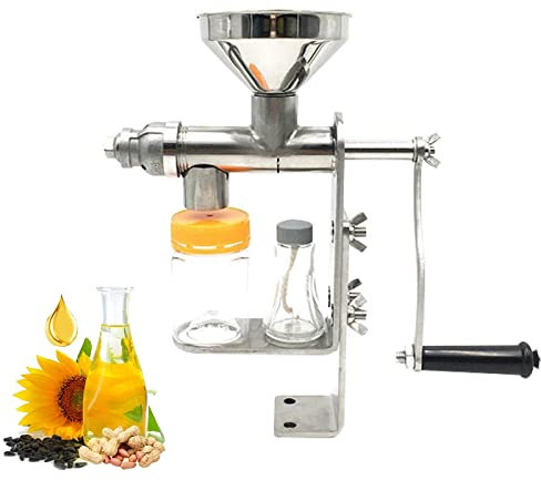 Lnlscle Manuelle Ölpresse, Edelstahl-Ölextraktor, Handpresse, Ölaustreiber, Hohe Ölextraktions-Pressmaschine Für Erdnüsse, Nüsse, Samen, Sesamsamen, Walnüsse, Oliven
