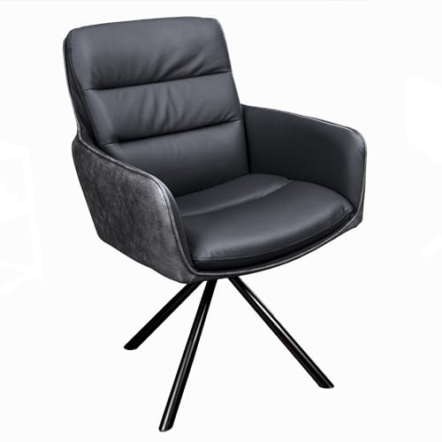 Stuhl BIG GEORGE - 88cm - anthrazit - Microfaser Echtleder drehbar Armlehne | hoher Komfort, pflegeleicht, langlebig, stabil, Esszimmerstuhl, Design, Eyecatcher