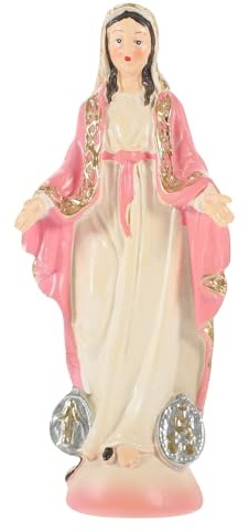 ABOOFAN Adornos de la Estatua de la Virgen Estatua de Nuestra señora de Gracia Estatua de la Virgen María de Resina de Escritorio Santa Madre Dorina Escultura de Resina Virgen maría Mini