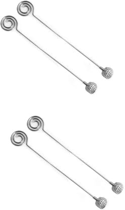 DECHOUS 4pcs Stainless Steel Honey Stick Long Handle Spoon for Milk Tea Mixing Stirring Rod